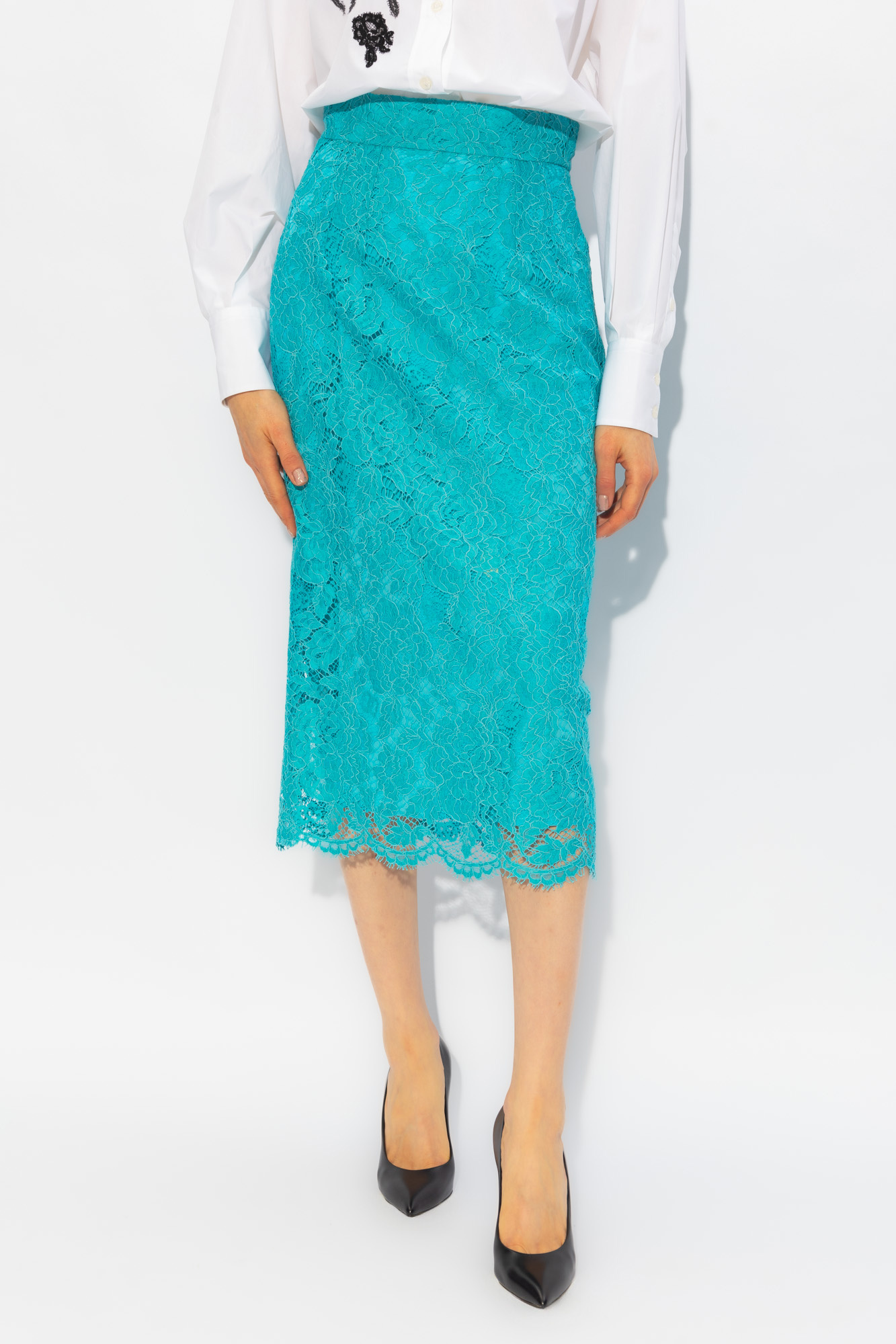 Blue Lace skirt Dolce & Gabbana - SchaferandweinerShops